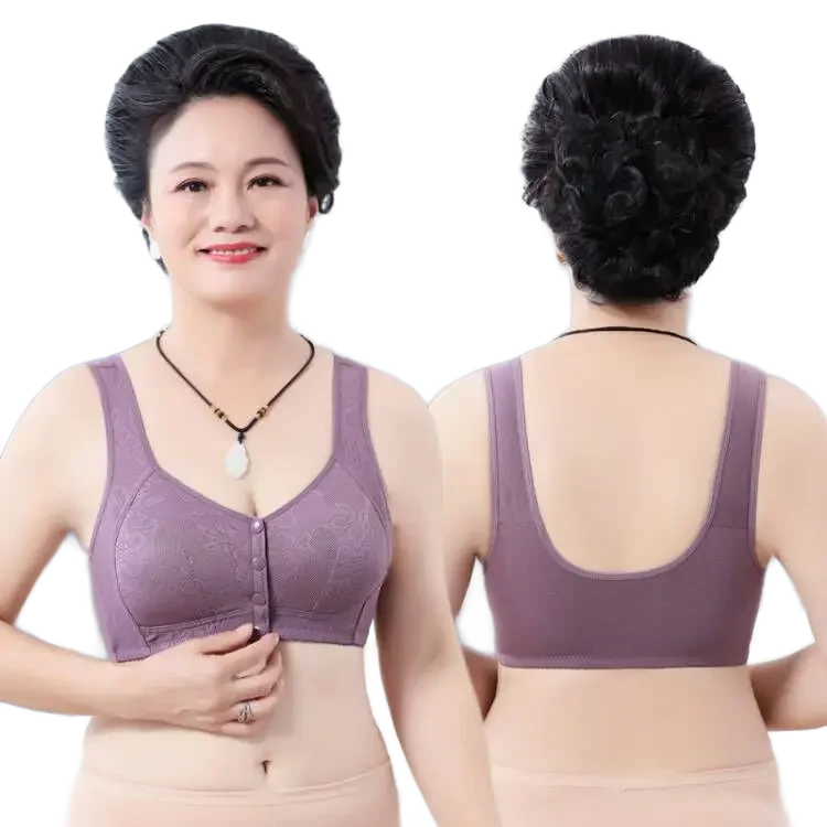 Embroidery Underwear - KUCLUT Large Size Ladies Cotton Bra