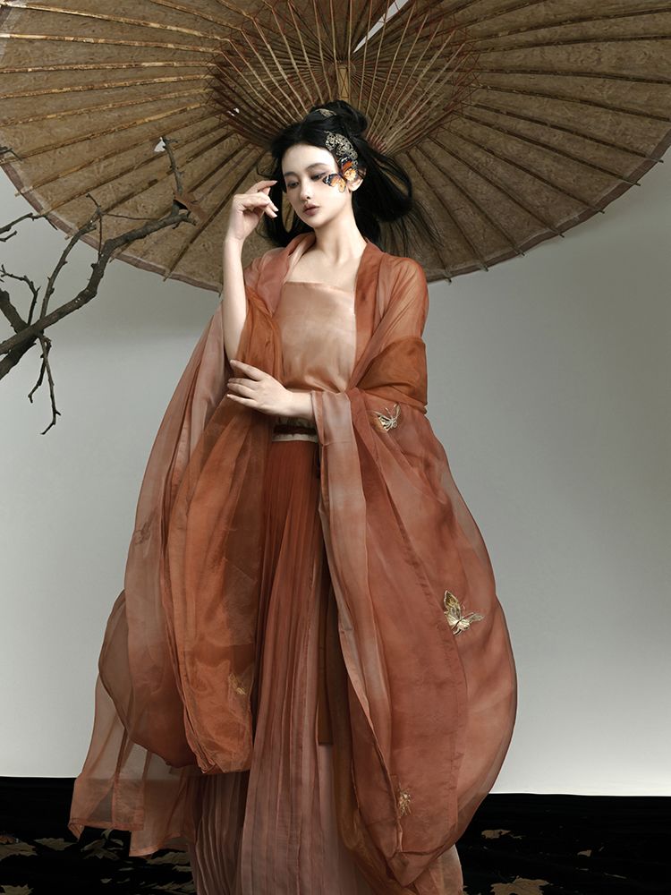 Embroidery Red - Song-style Duijin Hanfu Red Women Costume
