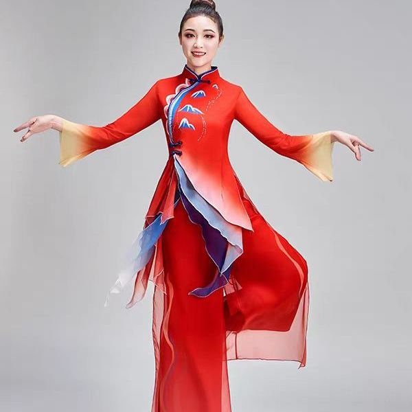 Chinese Classical Dance Costum - Embroidery Red recension och pris