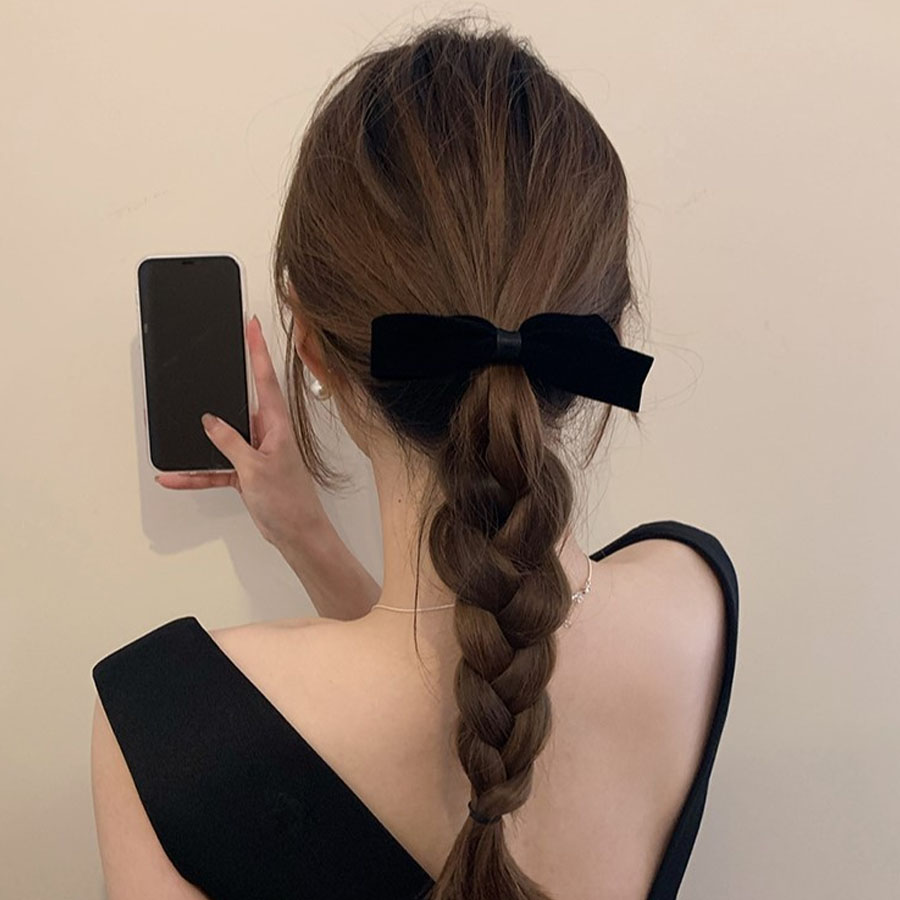 2pcs/Set Bow Hair Clips Velvet - Embroidery Knot recension och pris
