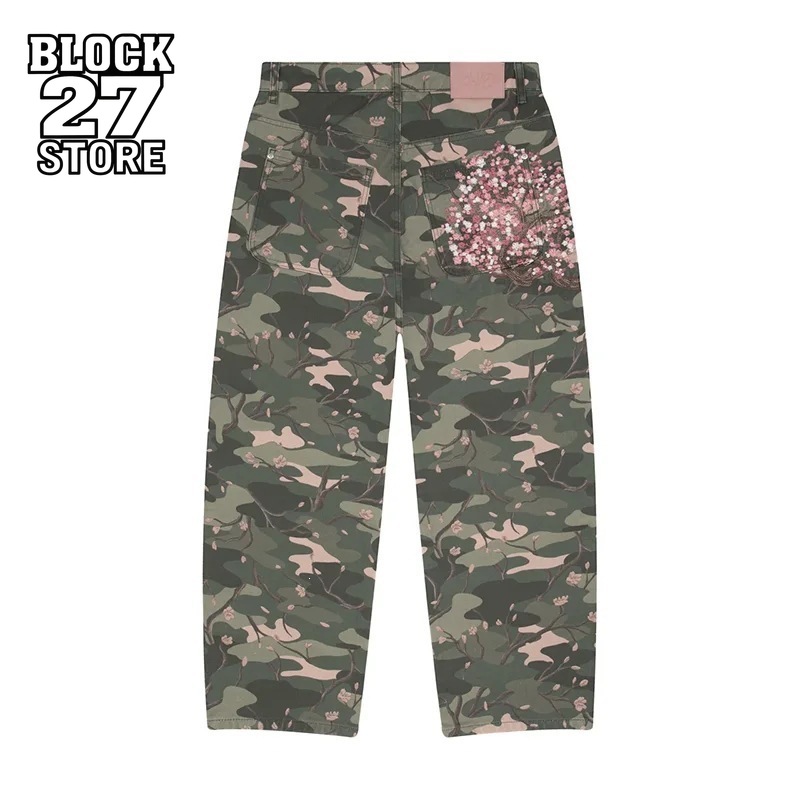 Mens Jeans Y2K Sakura Embroide - Embroidery Jeans Sakura recension och pris