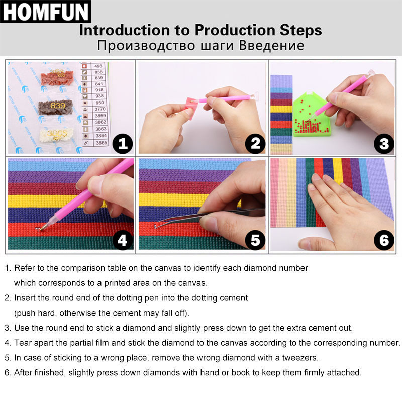 HOMFUN Art 5D Diy Diamond Pain - Embroidery Quote recension och pris