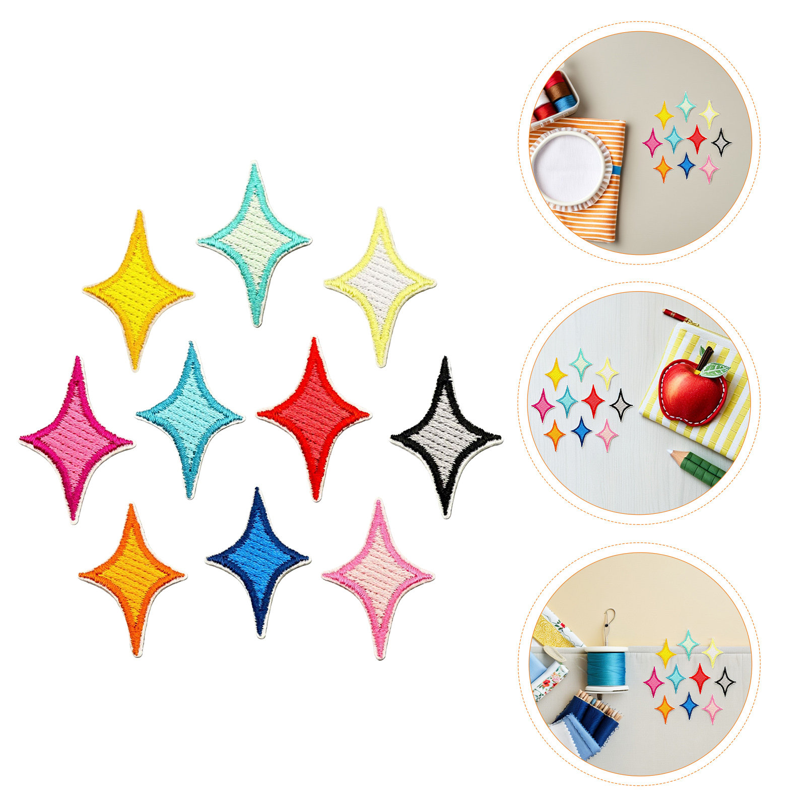 10Pcs Small Four-Pointed Star  - Embroidery Patches recension och pris