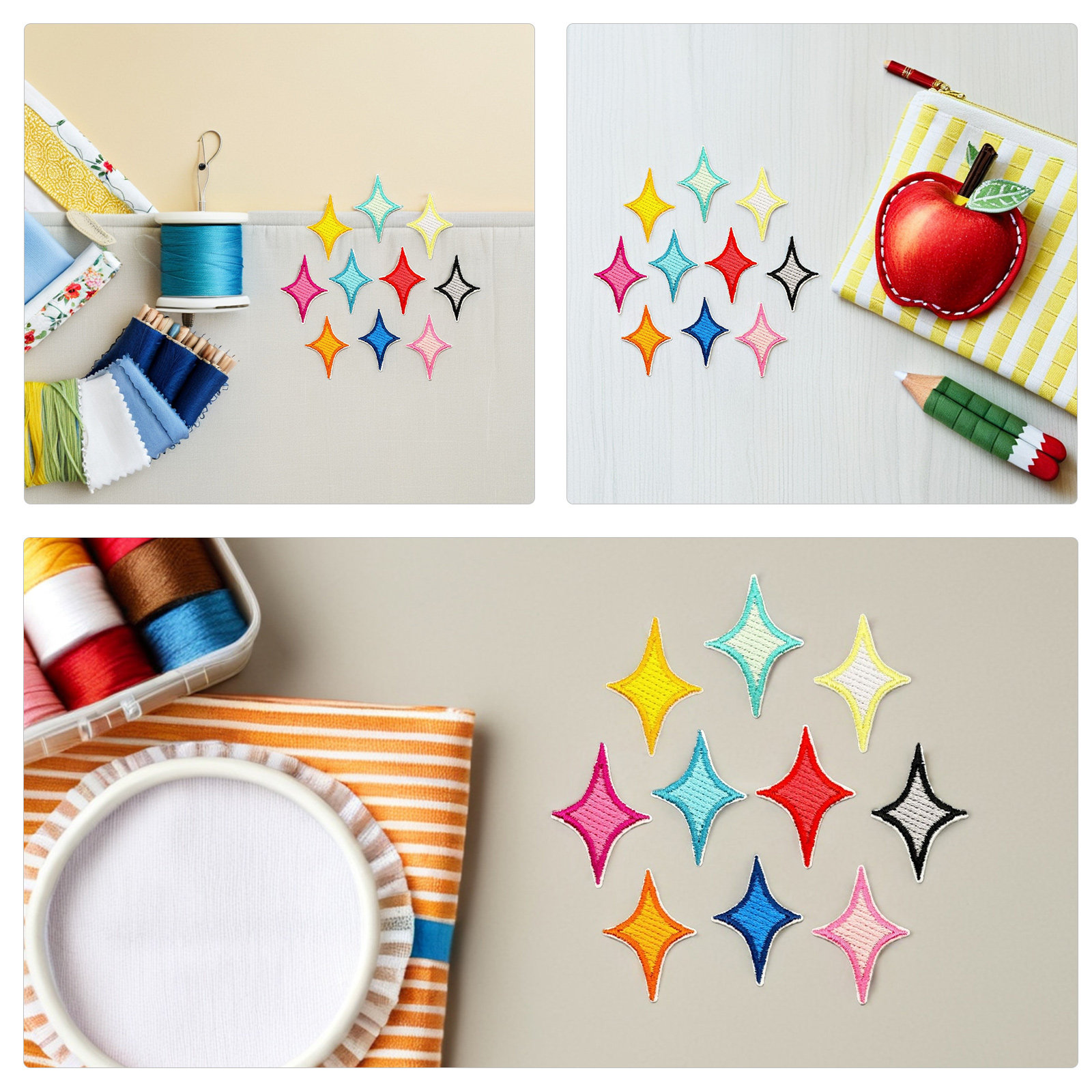 10Pcs Small Four-Pointed Star  - Embroidery Patches recension och pris