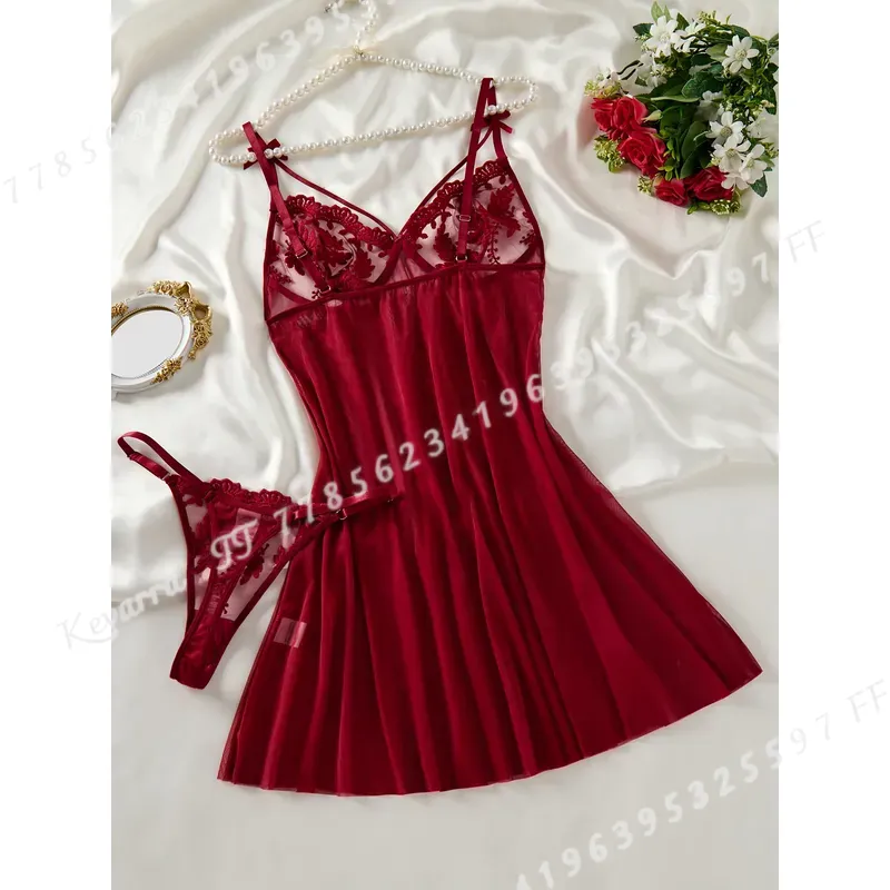 Wine Red Women's Country Style - Embroidery Red recension och pris