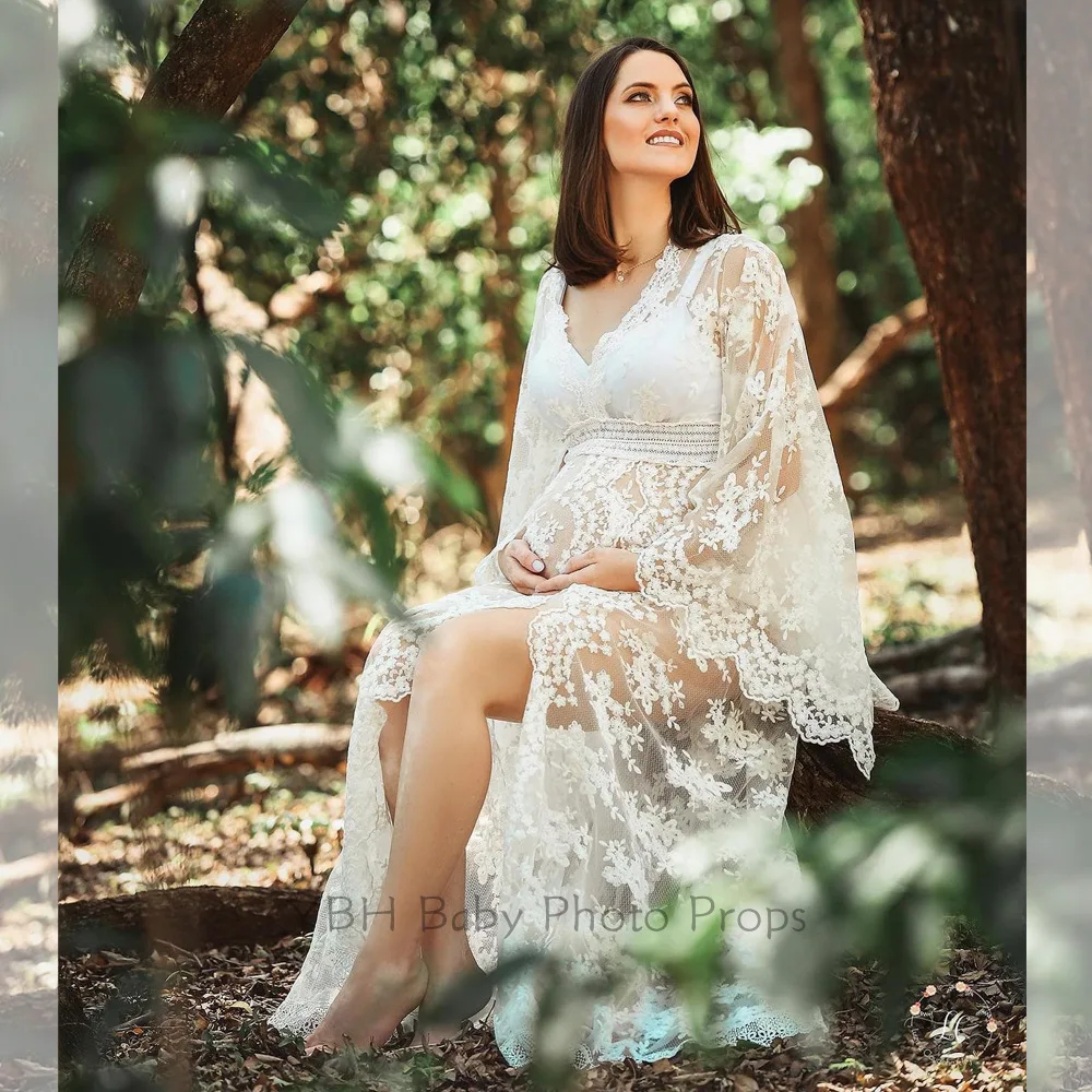 Lace Embroidery Maternity Phot - Embroidery Gradient recension och pris