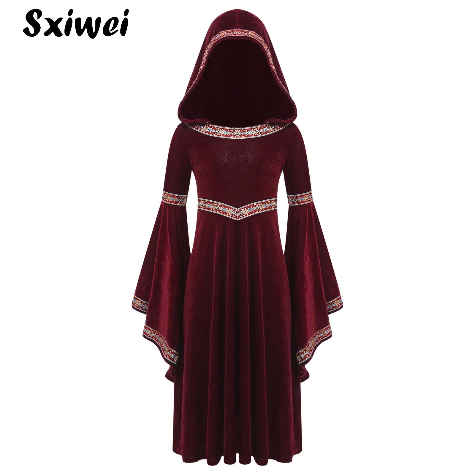 Hooded Medieval Princess Costu - Embroidery Gothic recension och pris