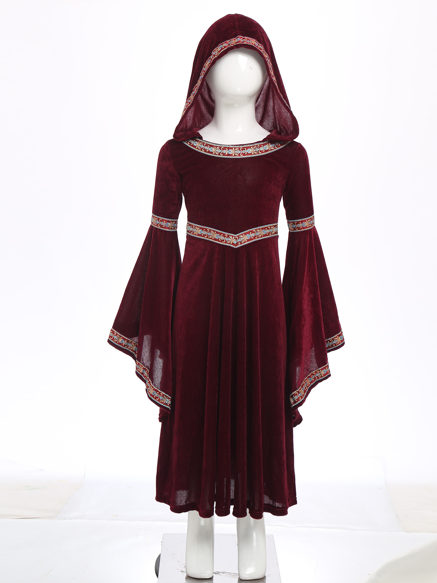Hooded Medieval Princess Costu - Embroidery Gothic recension och pris