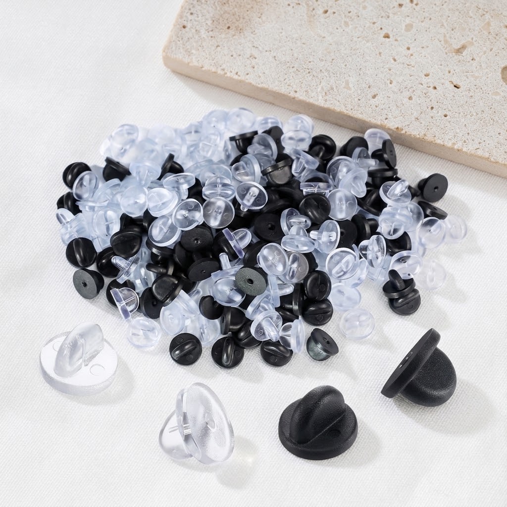 100pcs Rubber Butterfly Clutch - Embroidery Knot recension och pris