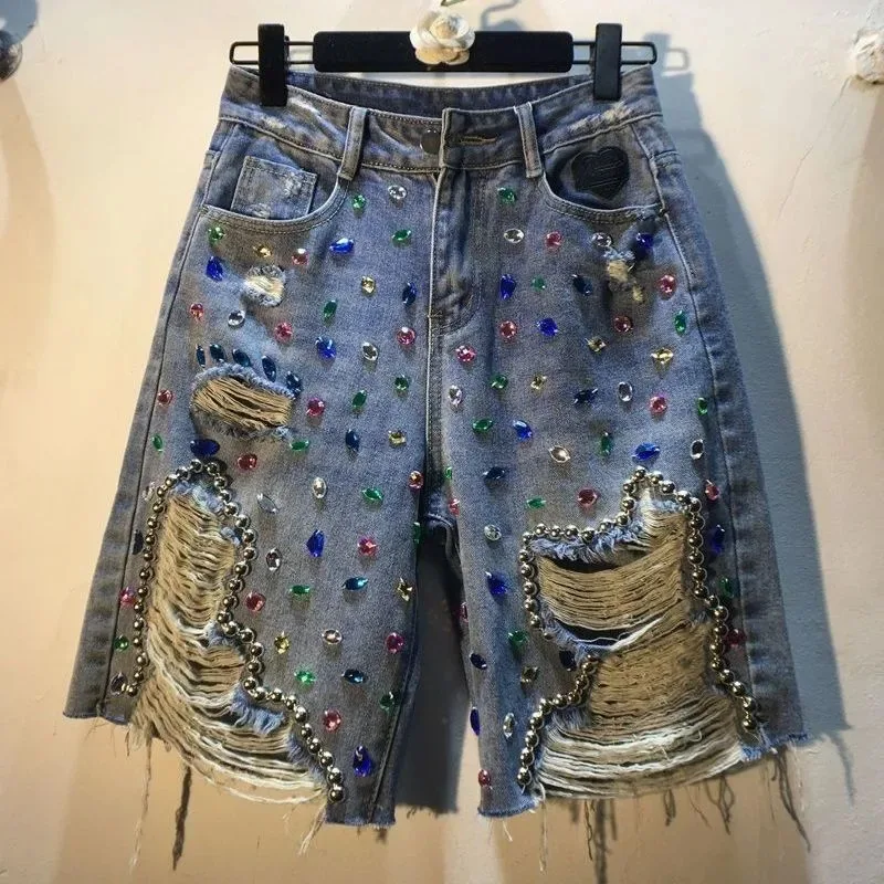 2025 Summer Short Pants High W - Embroidery Jeans Sakura recension och pris