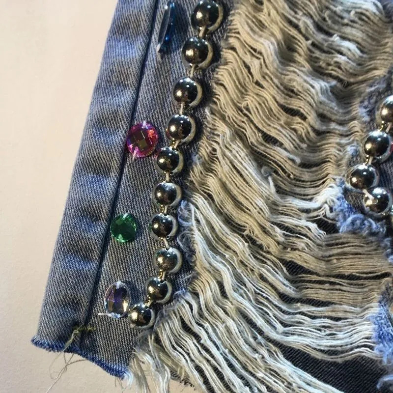 2025 Summer Short Pants High W - Embroidery Jeans Sakura recension och pris