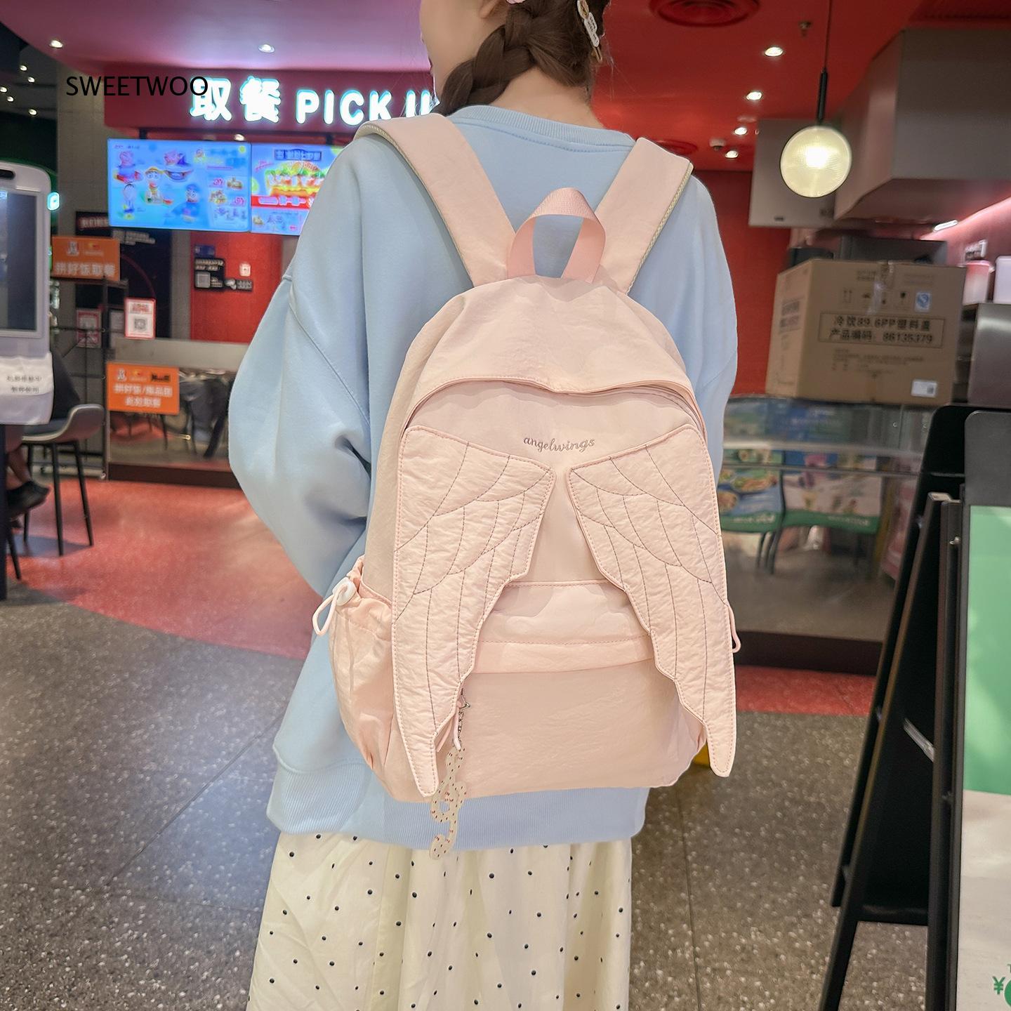 Women Pink Angel Wings Rucksac - Embroidery Quilting recension och pris