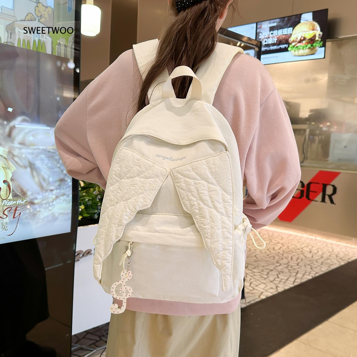 Women Pink Angel Wings Rucksac - Embroidery Quilting recension och pris