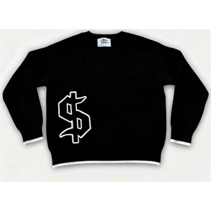 Grey Y2K Men Boxy Knitted Swea - Embroidery Gothic recension och pris