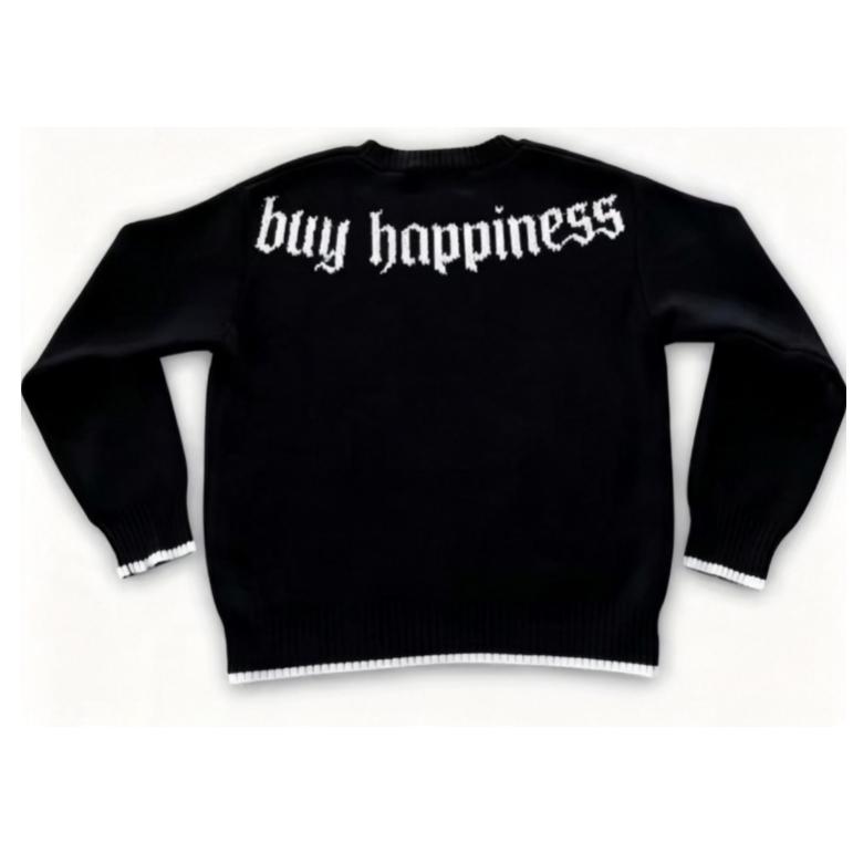 Grey Y2K Men Boxy Knitted Swea - Embroidery Gothic recension och pris