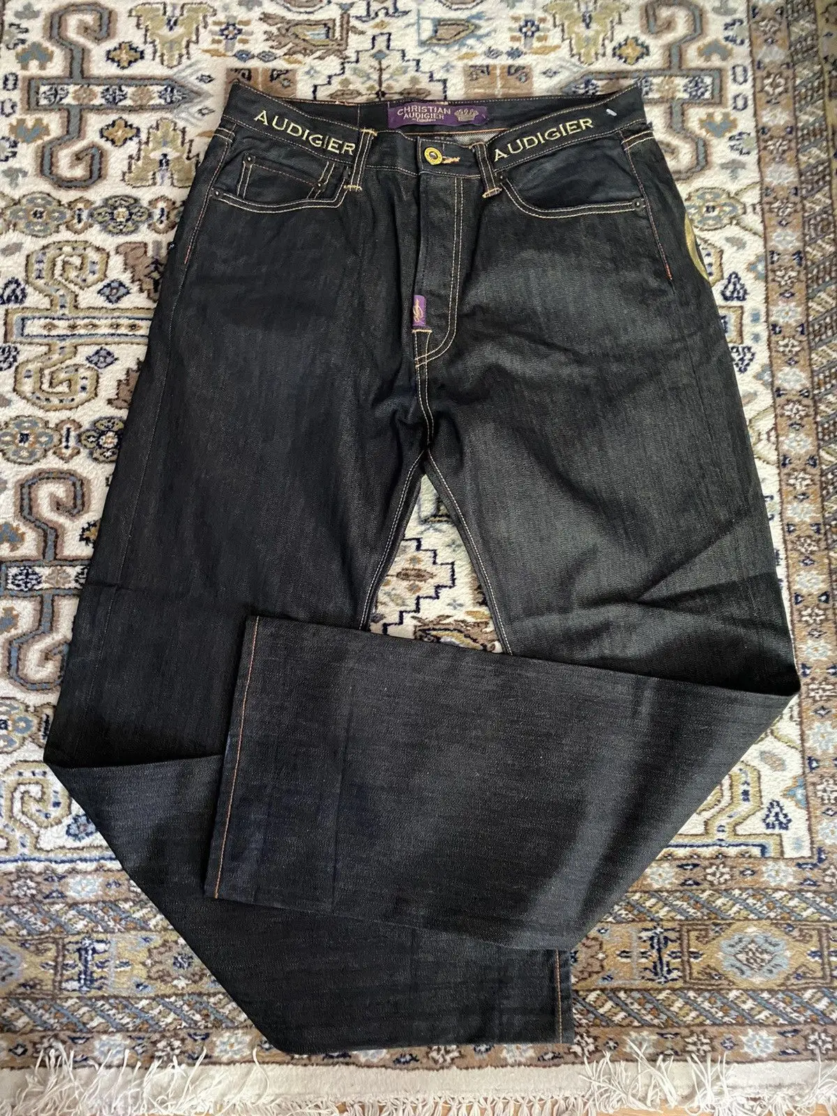 Y2k 2000s Statue of Liberty Di - Embroidery Jeans Sakura recension och pris