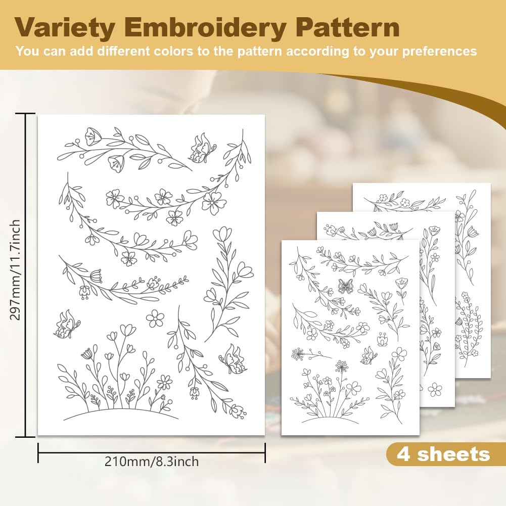 Water Soluble Embroidery Stabi - Embroidery Flower Pattern recension och pris