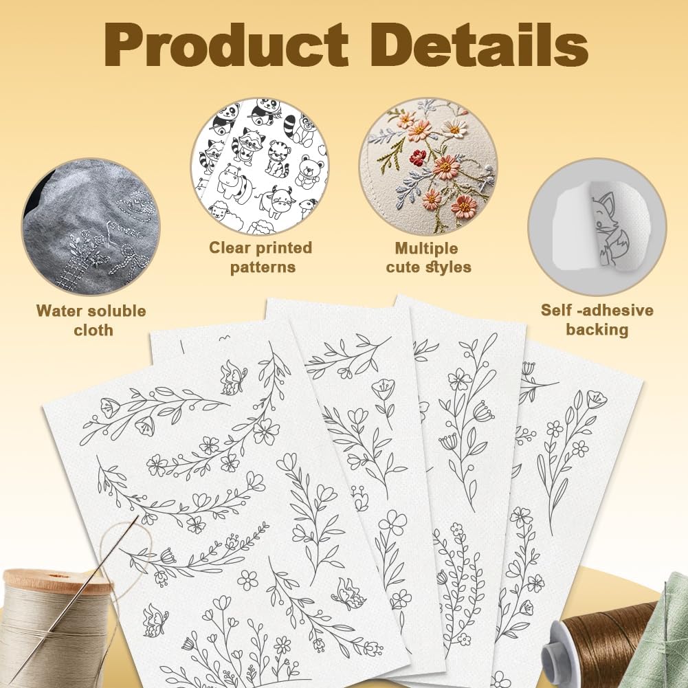 Water Soluble Embroidery Stabi - Embroidery Flower Pattern recension och pris