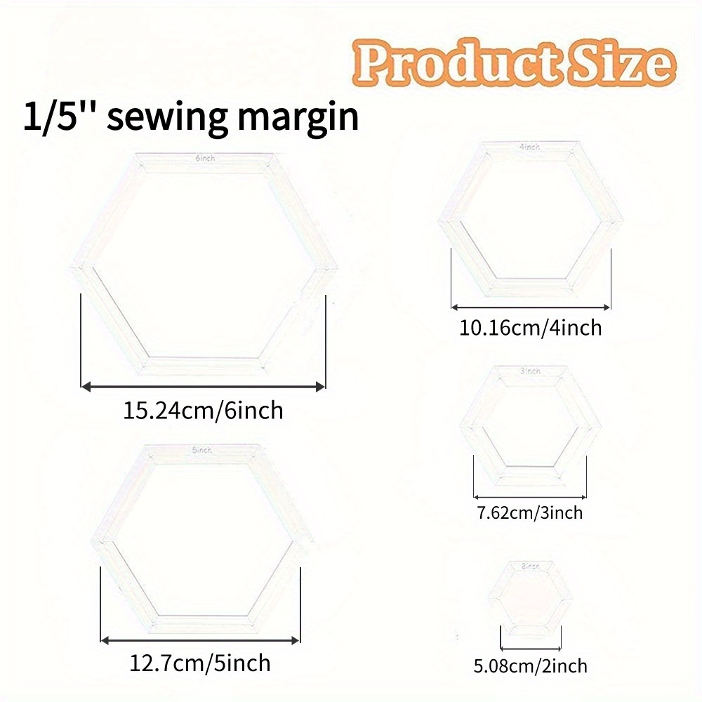 5pcs Hexagon Quilting Template - Embroidery Quilting recension och pris