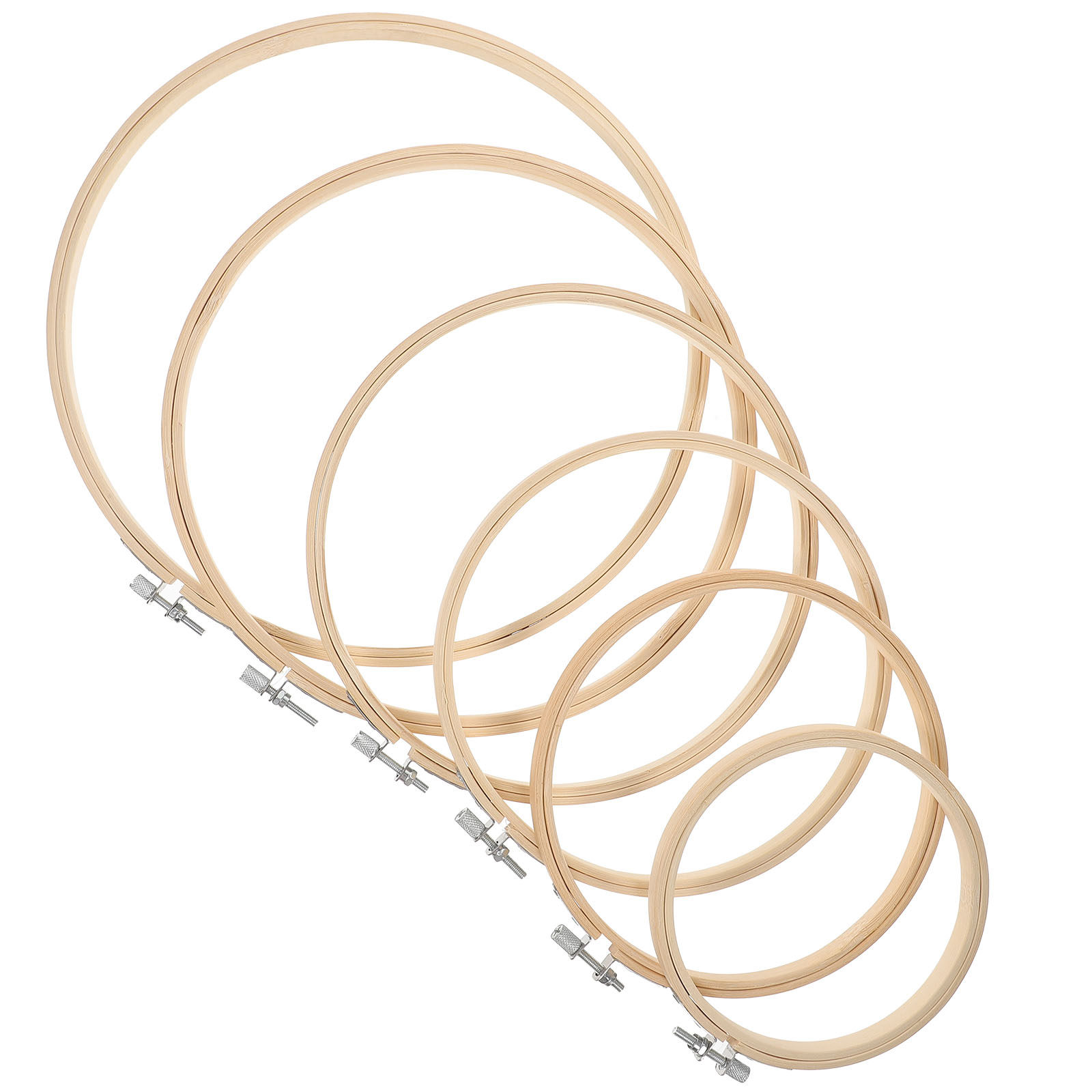 6Pcs Bamboo Embroidery Hoops S - Embroidery Quilting recension och pris