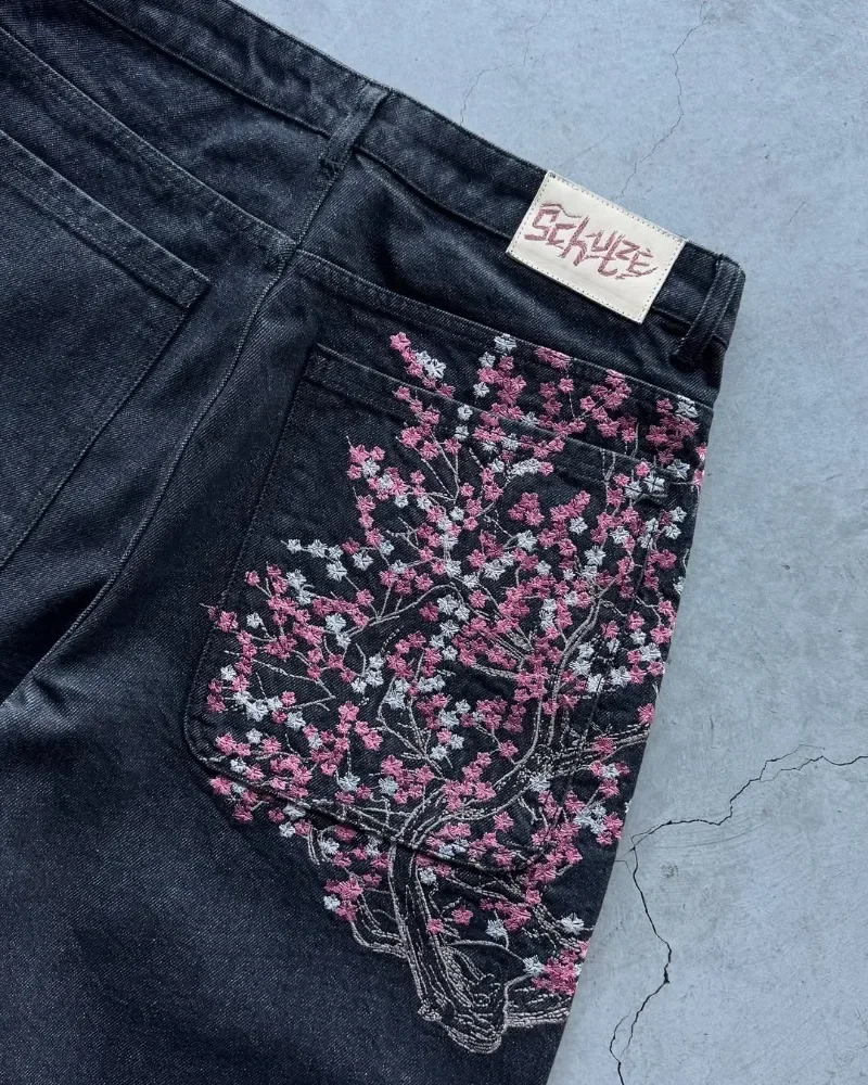 Sakura Pocket Embroidery Fashi - Embroidery Jeans Sakura recension och pris