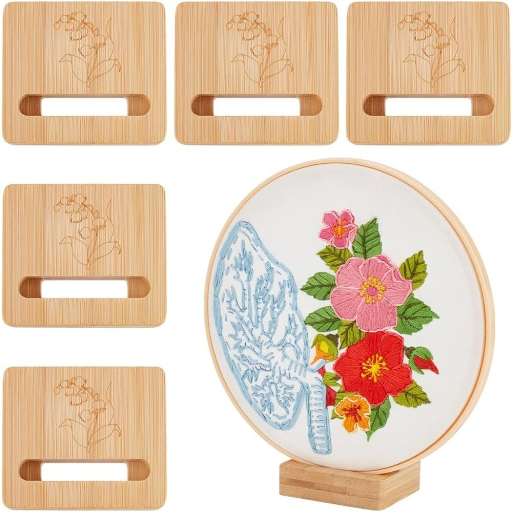 6Pcs Embroidery Hoop Rectangle - Embroidery Flower Pattern recension och pris