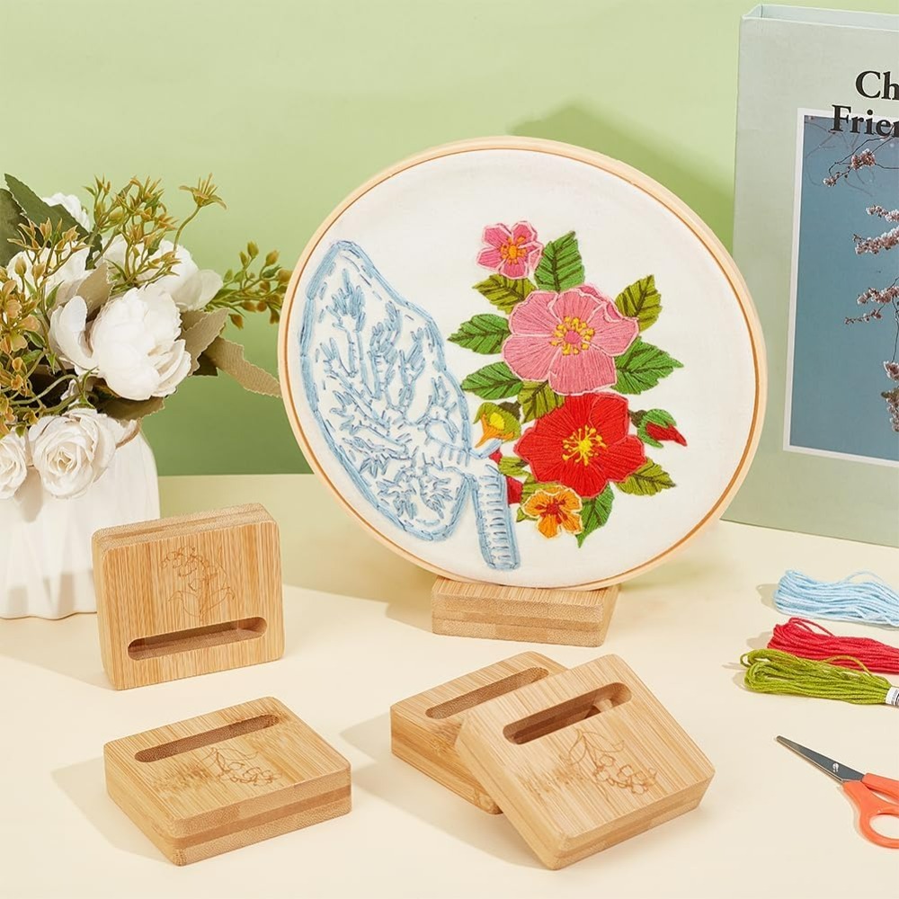 6Pcs Embroidery Hoop Rectangle - Embroidery Flower Pattern recension och pris