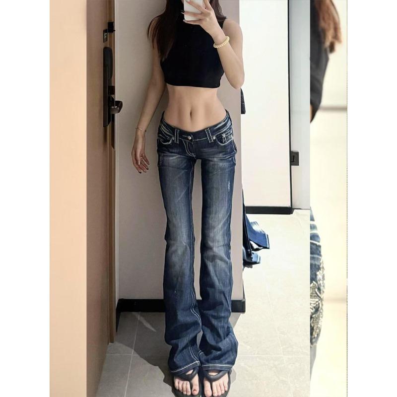 Women's Y2K Gothic Embroidery  - Embroidery Jeans Sakura recension och pris