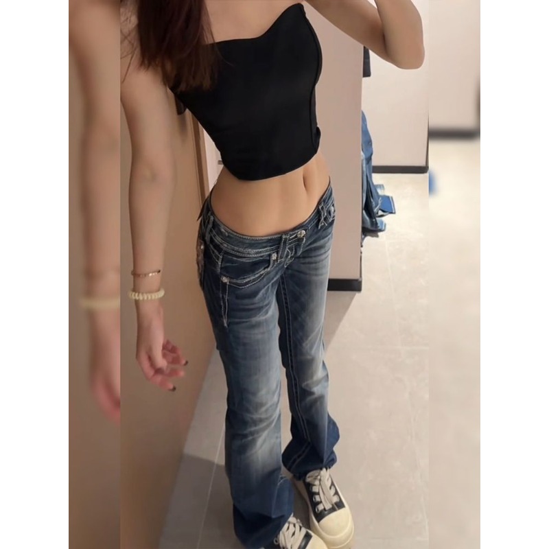 Women's Y2K Gothic Embroidery  - Embroidery Jeans Sakura recension och pris