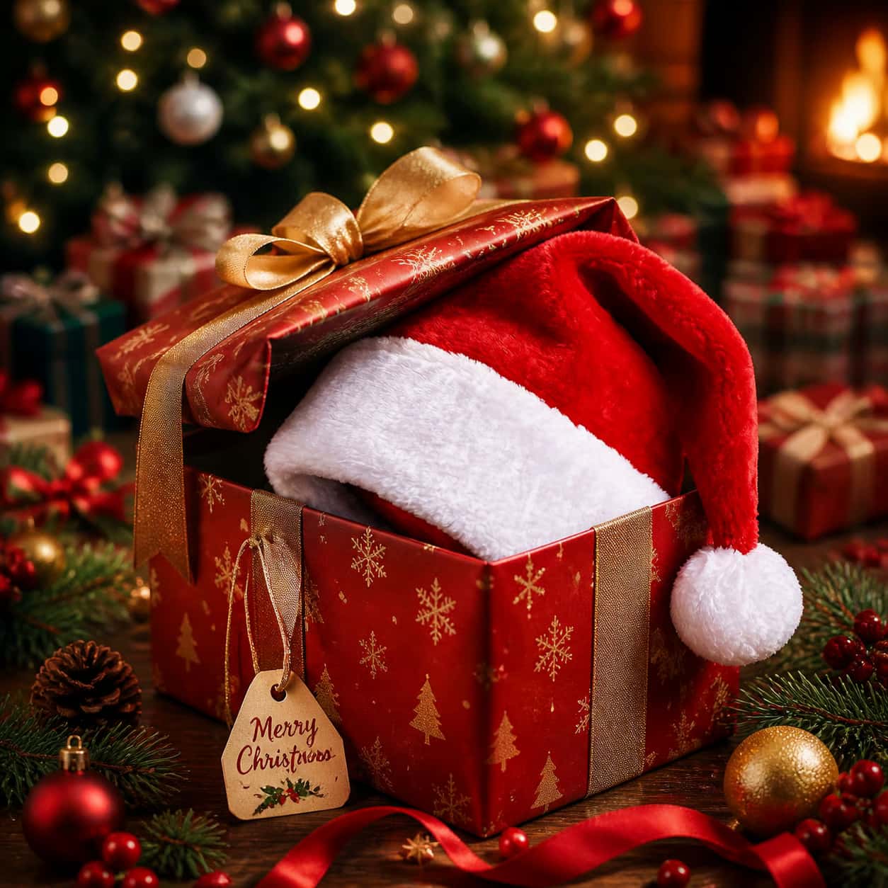 Personalized Christmas Santa H - Embroidery Red recension och pris