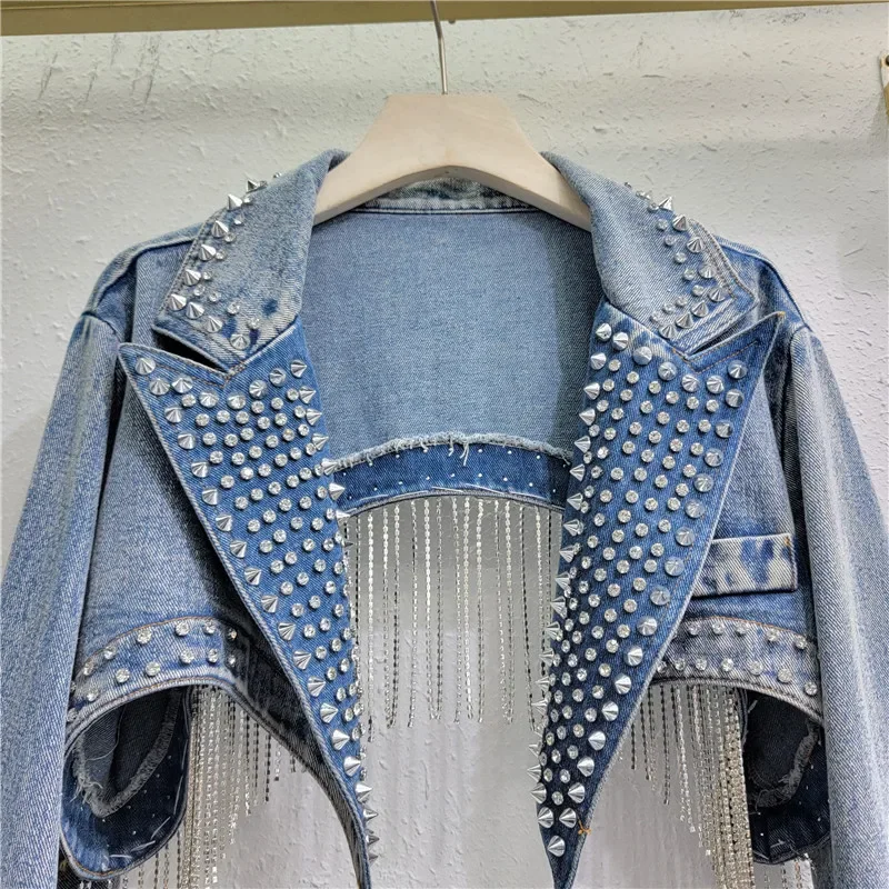Rhinestone Beaded Tassels Rive - Embroidery Jeans Sakura recension och pris