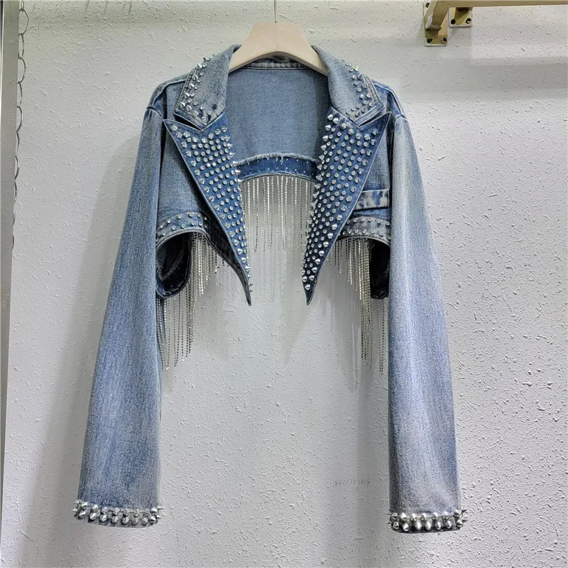 Rhinestone Beaded Tassels Rive - Embroidery Jeans Sakura recension och pris