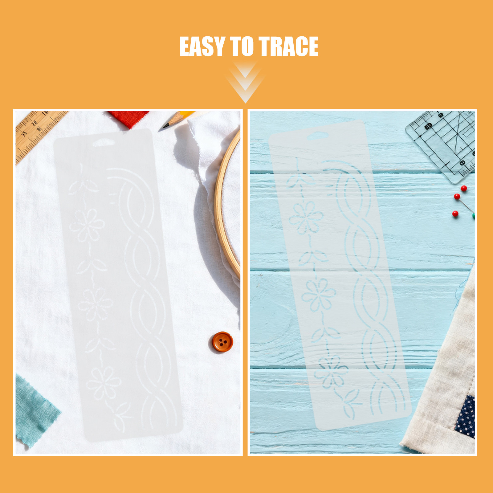 2 Pcs Corner Quilt Stencils Ha - Embroidery Quilting recension och pris