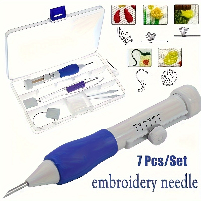 7-Piece Embroidery Punch Needl - Punch Needle Handle recension och pris